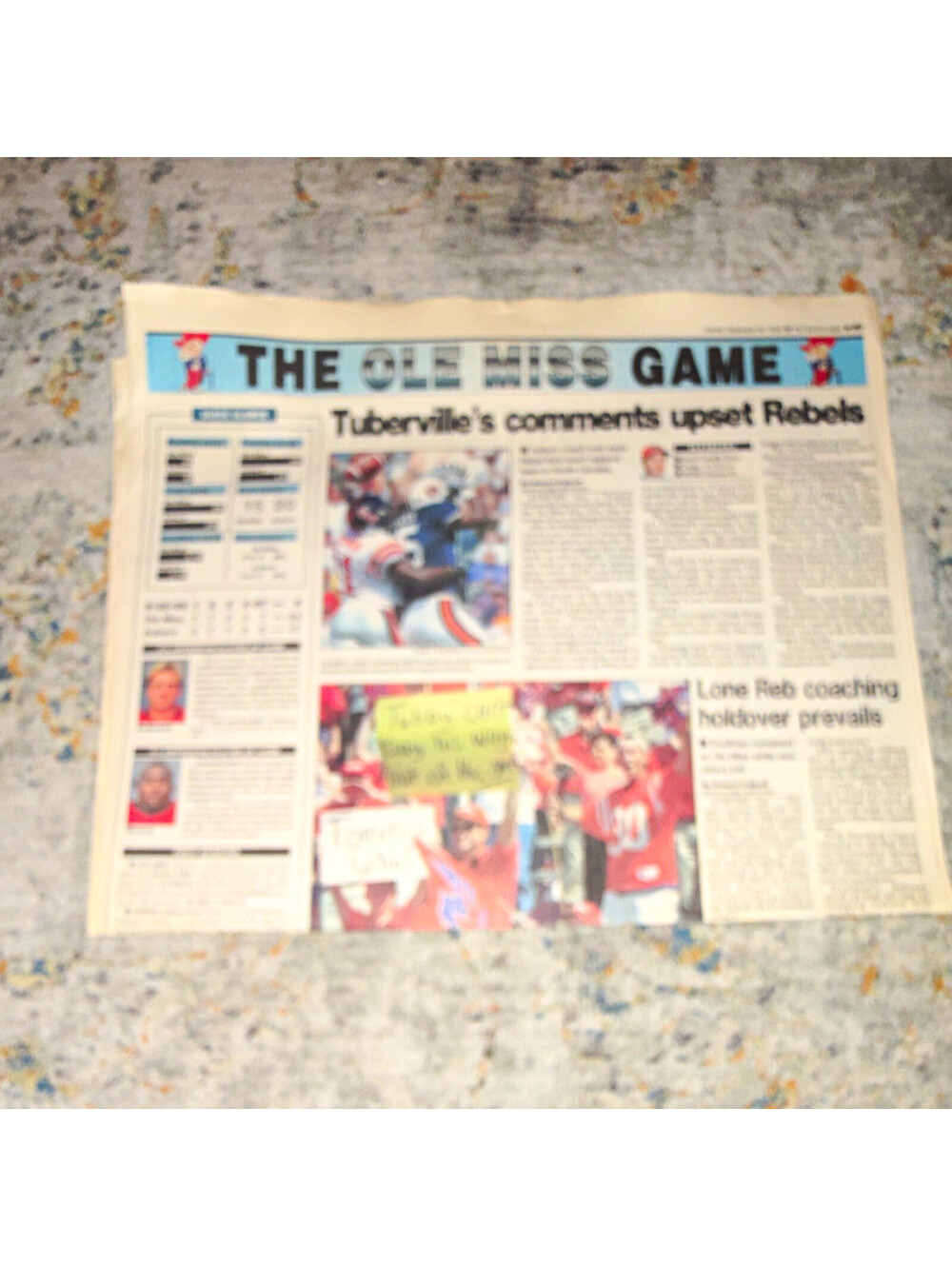 The Clarion-Ledger Sept 26 1999 Ole Miss Game Tuberville Comments P48